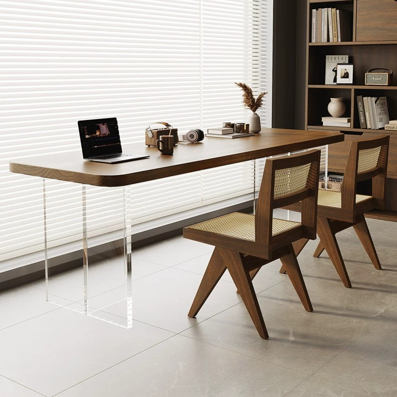 Bedroom Furniture - Nordic Acrylic Floating Solid Wood Desk