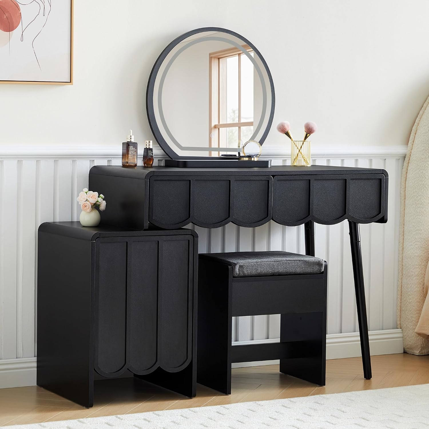 Dressing Table Vanity With Lighted Mirror - Vanity Desk with Mirror and Lights,