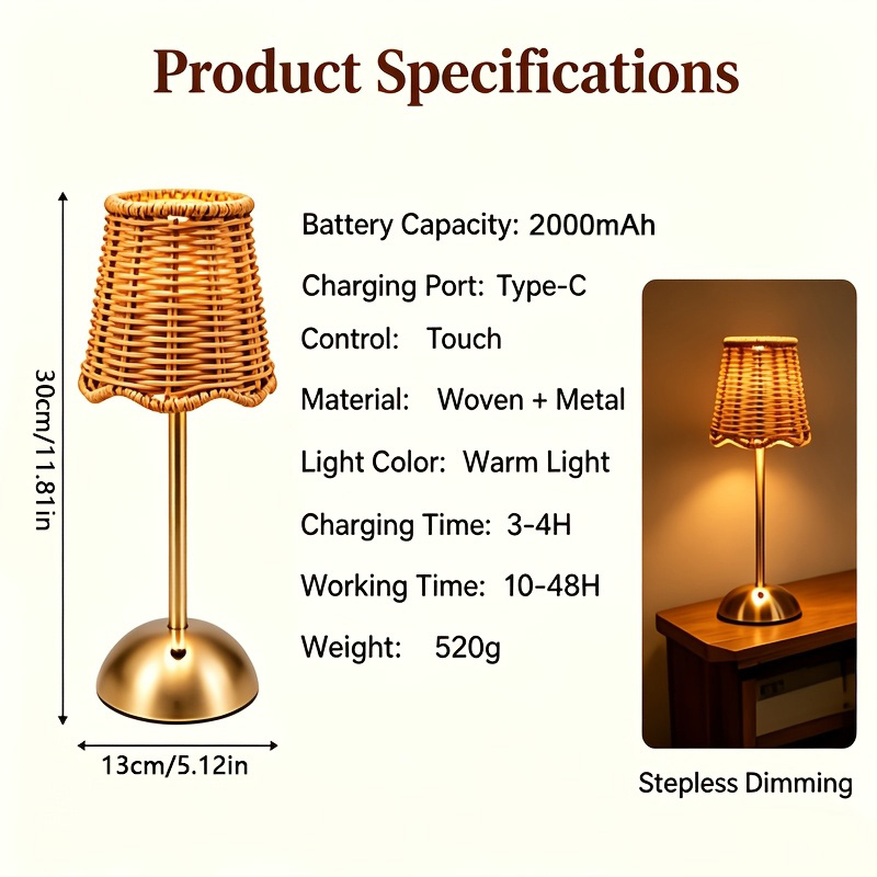 Bohemian Woven Rattan Art Tabl - Bedroom Furniture review and price
