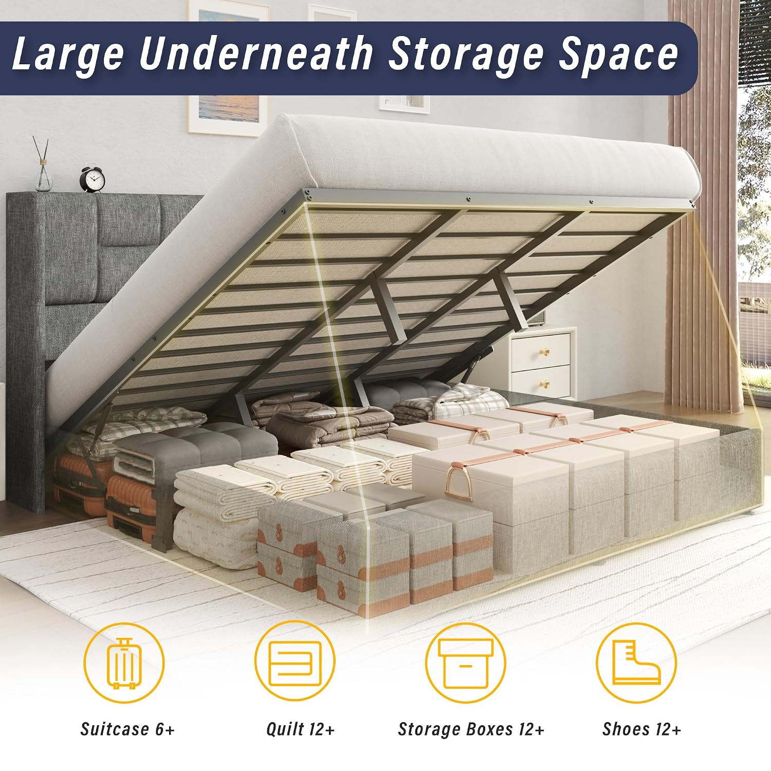 King Bed Frame Hydraulic Gas L - Gas Lift Storage Bed Hydraulic review and price