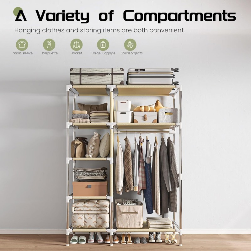 Portable Wardrobe, Freestandin - Wardrobe Closet Portable Fabric Cover review and price