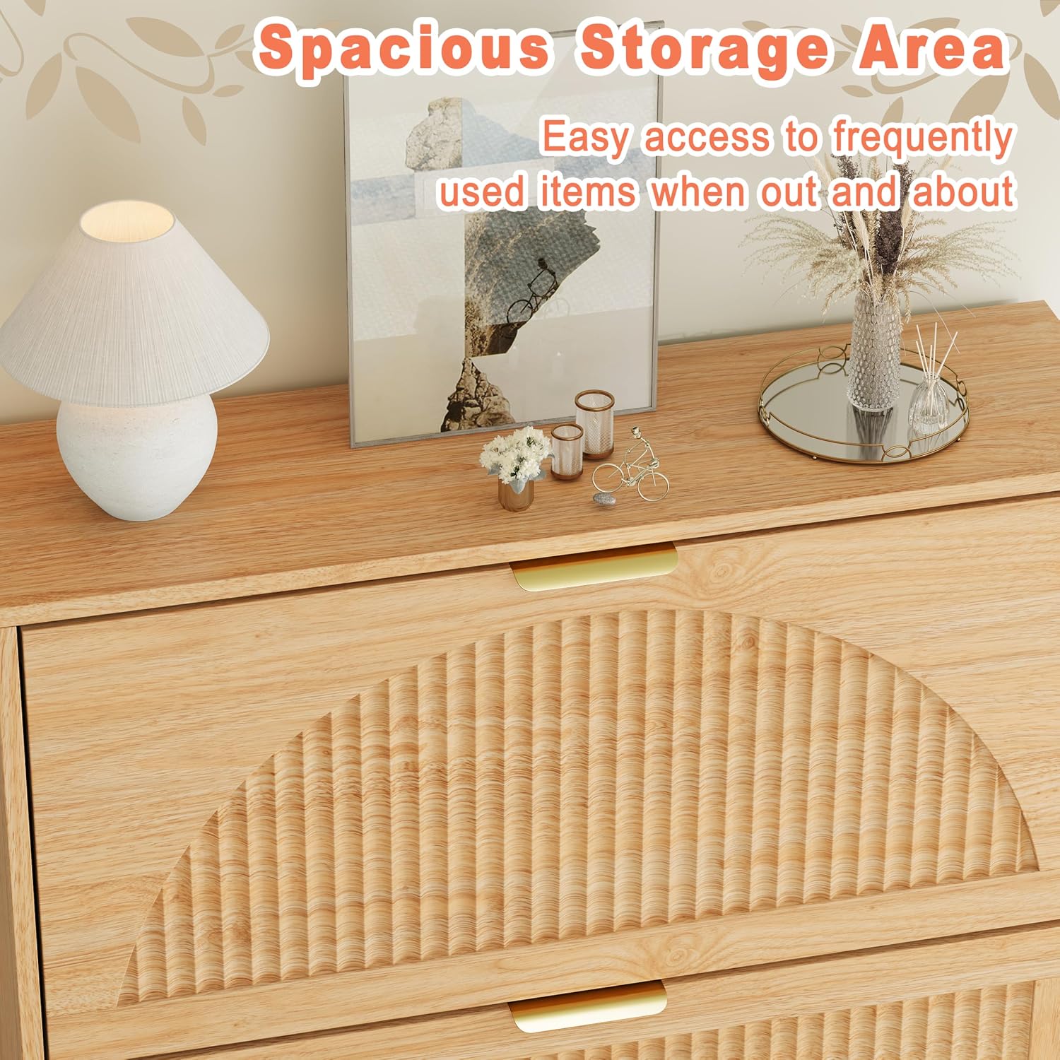 Wood Shoe Cabinet 2 Flip Drawe - Shoe Rack Cabinet Narrow Entryway review and price