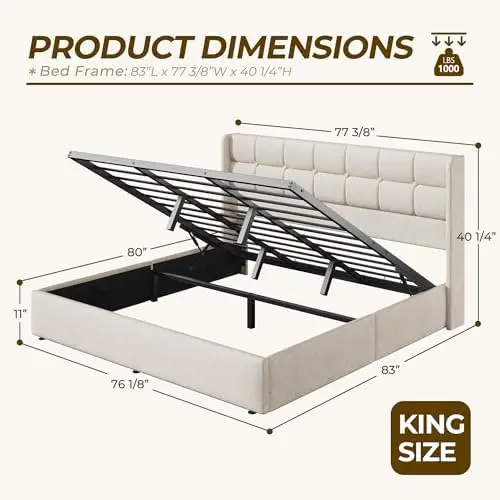 King Size Lift Up Storage Bed  - Gas Lift Storage Bed Hydraulic review and price