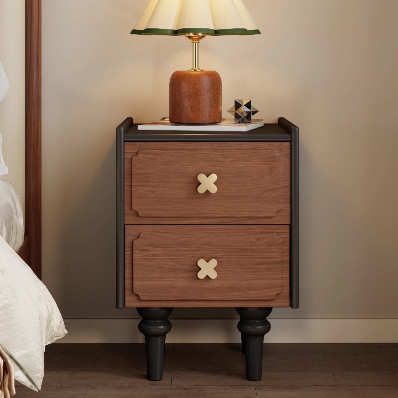 Home Furniture Solid Wood Blac - Solid Wood Nightstand 2 Drawers review and price