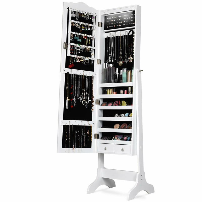 14 LED Jewelry Armoire Cabinet - Full Length Mirror Jewelry Armoire review and price