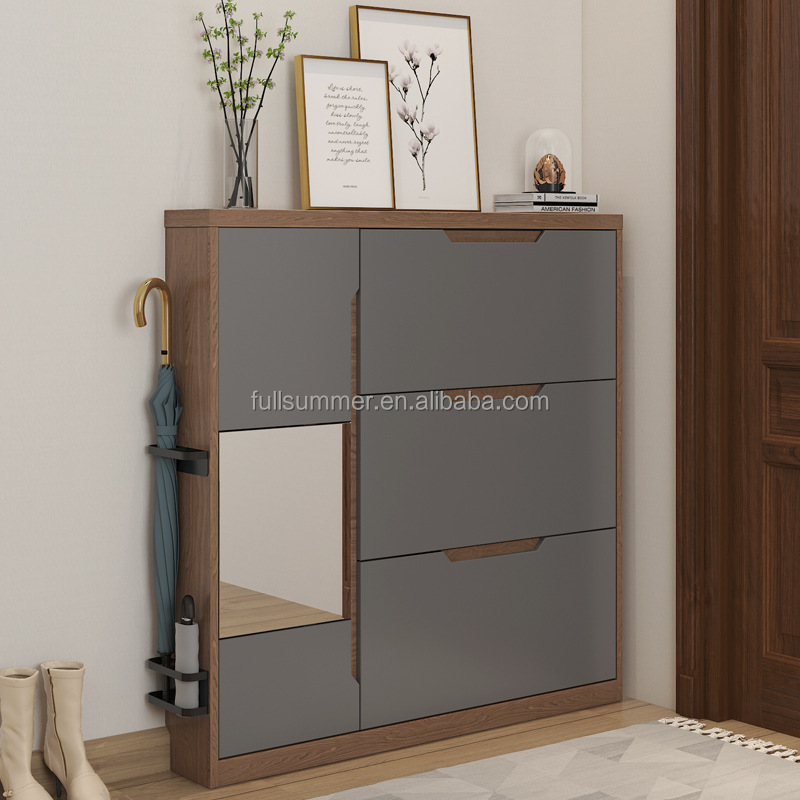 Slim Shoe Cabinet, 17cm/6.7 in - Shoe Rack Cabinet Narrow Entryway review and price