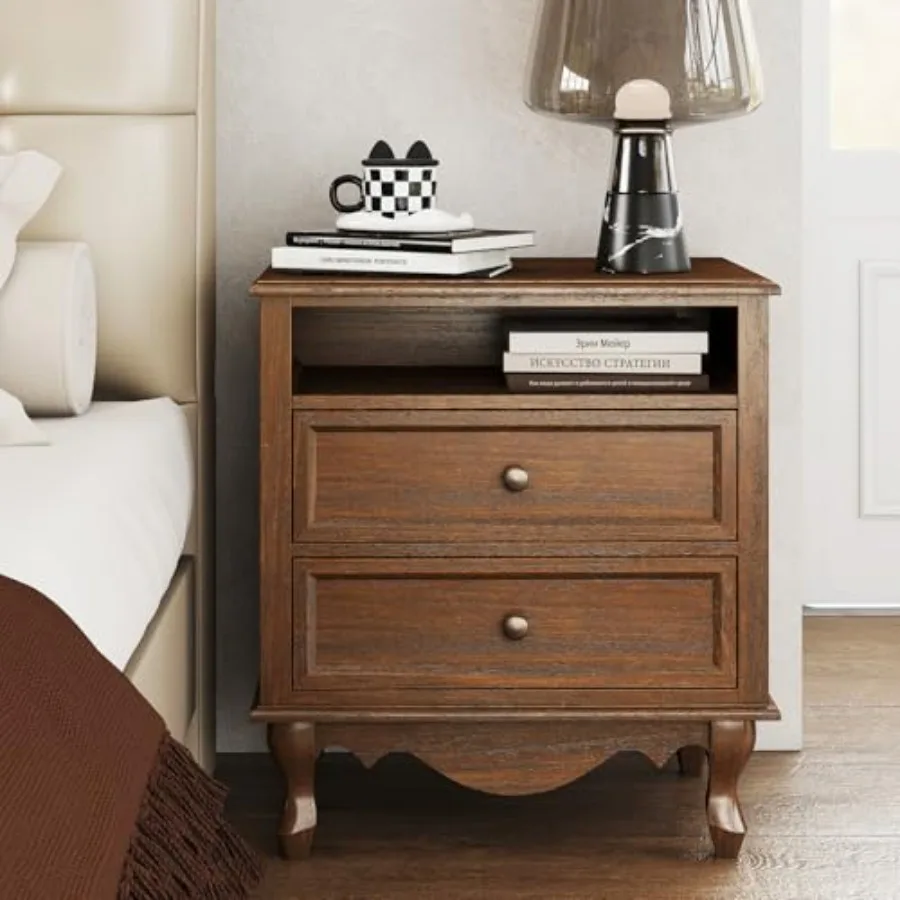 Solid Wood Nightstand, Fully A - Solid Wood Nightstand 2 Drawers review and price