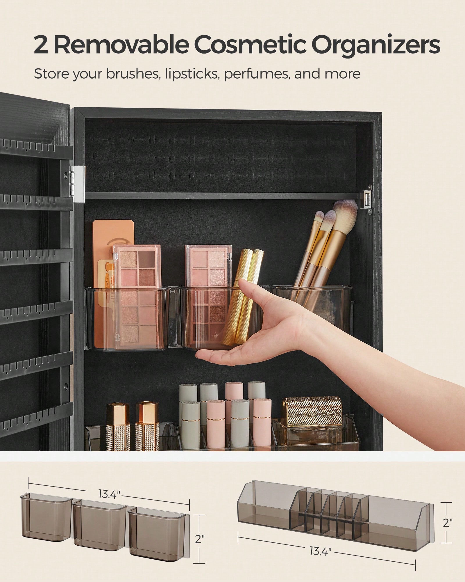 Wall Mounted Jewelry Cabinet w - Full Length Mirror Jewelry Armoire review and price