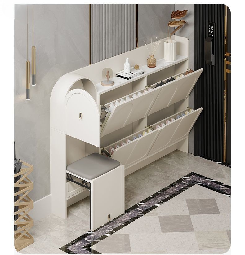 Shoe Cabinet, Modern Cream Woo - Shoe Rack Cabinet Narrow Entryway review and price