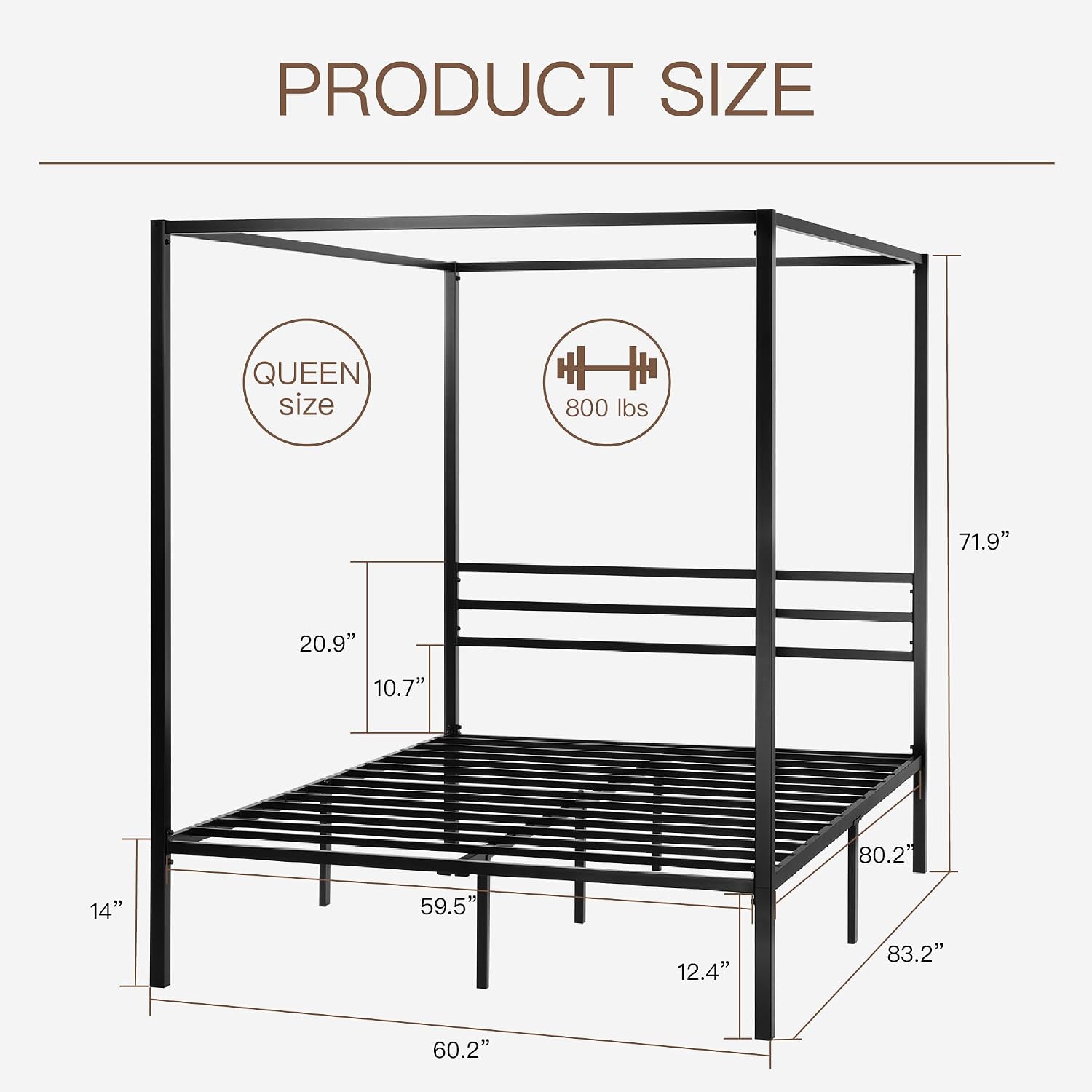 Queen Size Metal Canopy Bed Fr - Canopy Bed Frame Metal Queen review and price
