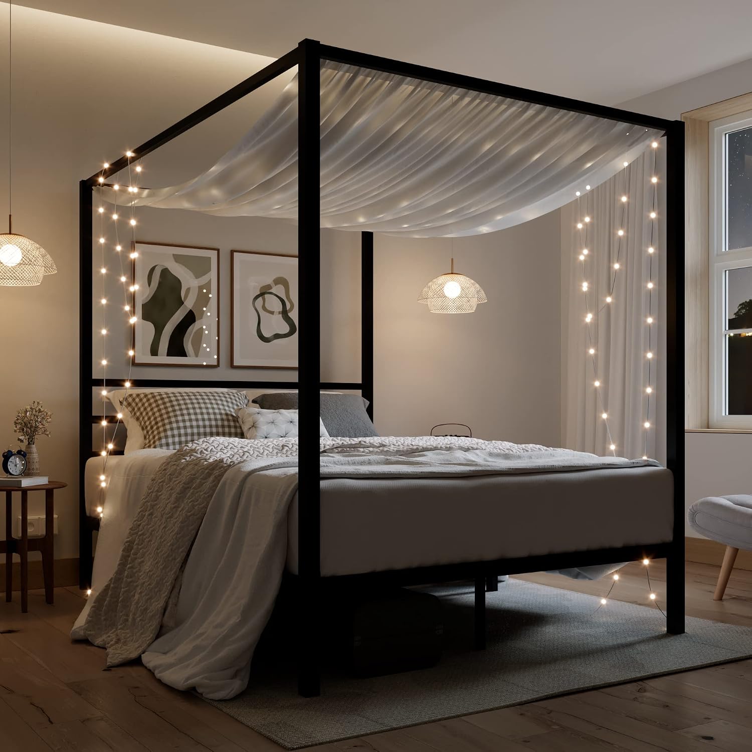 Queen Size Metal Canopy Bed Fr - Canopy Bed Frame Metal Queen review and price